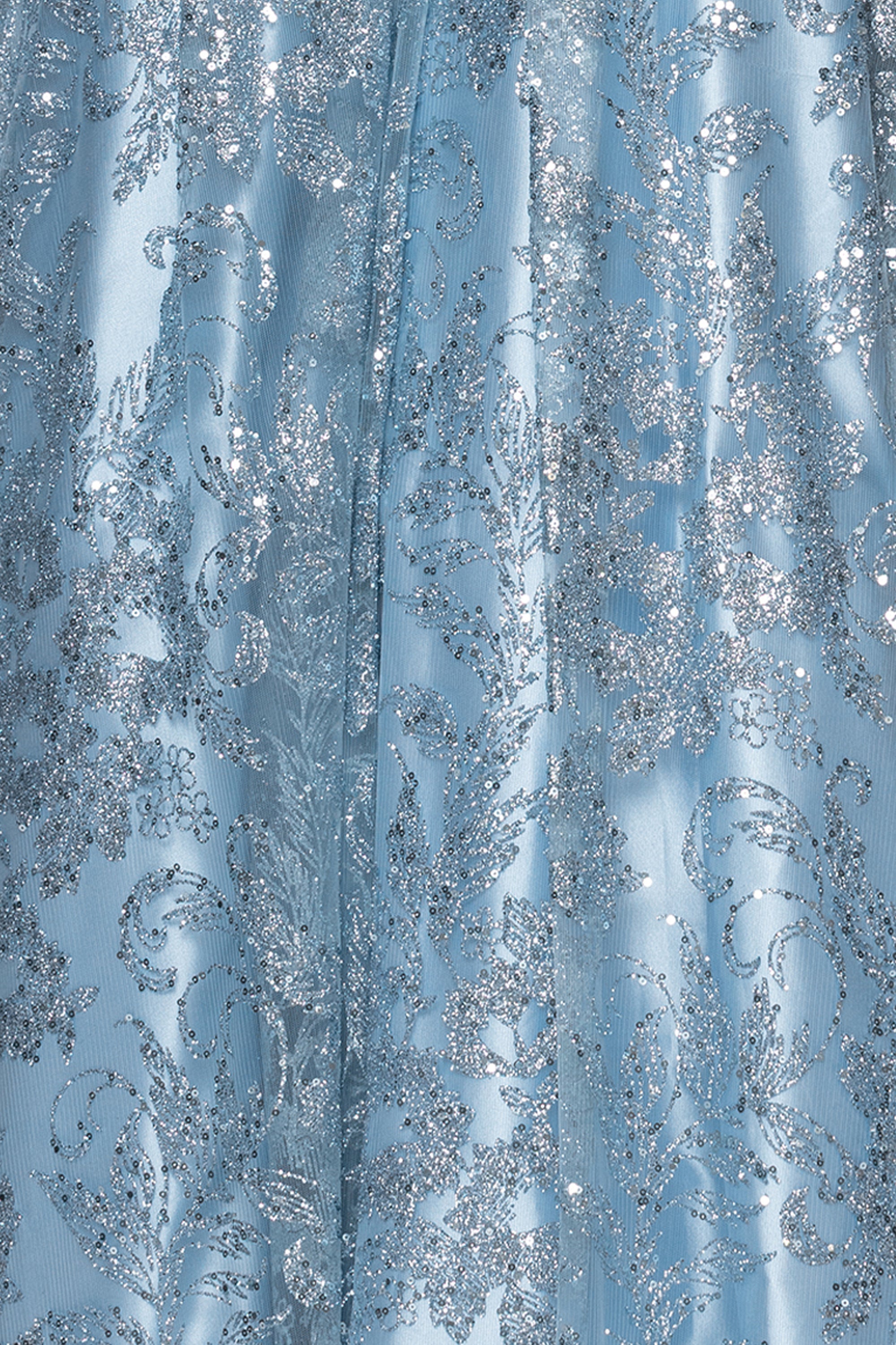 "Jill" Illusion Glitter Floor Length Dress