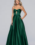 "Bonnie" Satin Corset Cutout Floor Length Dress