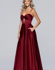 "Bonnie" Satin Corset Cutout Floor Length Dress