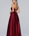 "Bonnie" Satin Corset Cutout Floor Length Dress