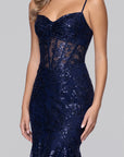 "Noah" Glitter Illusion Corset Floor Length Dress