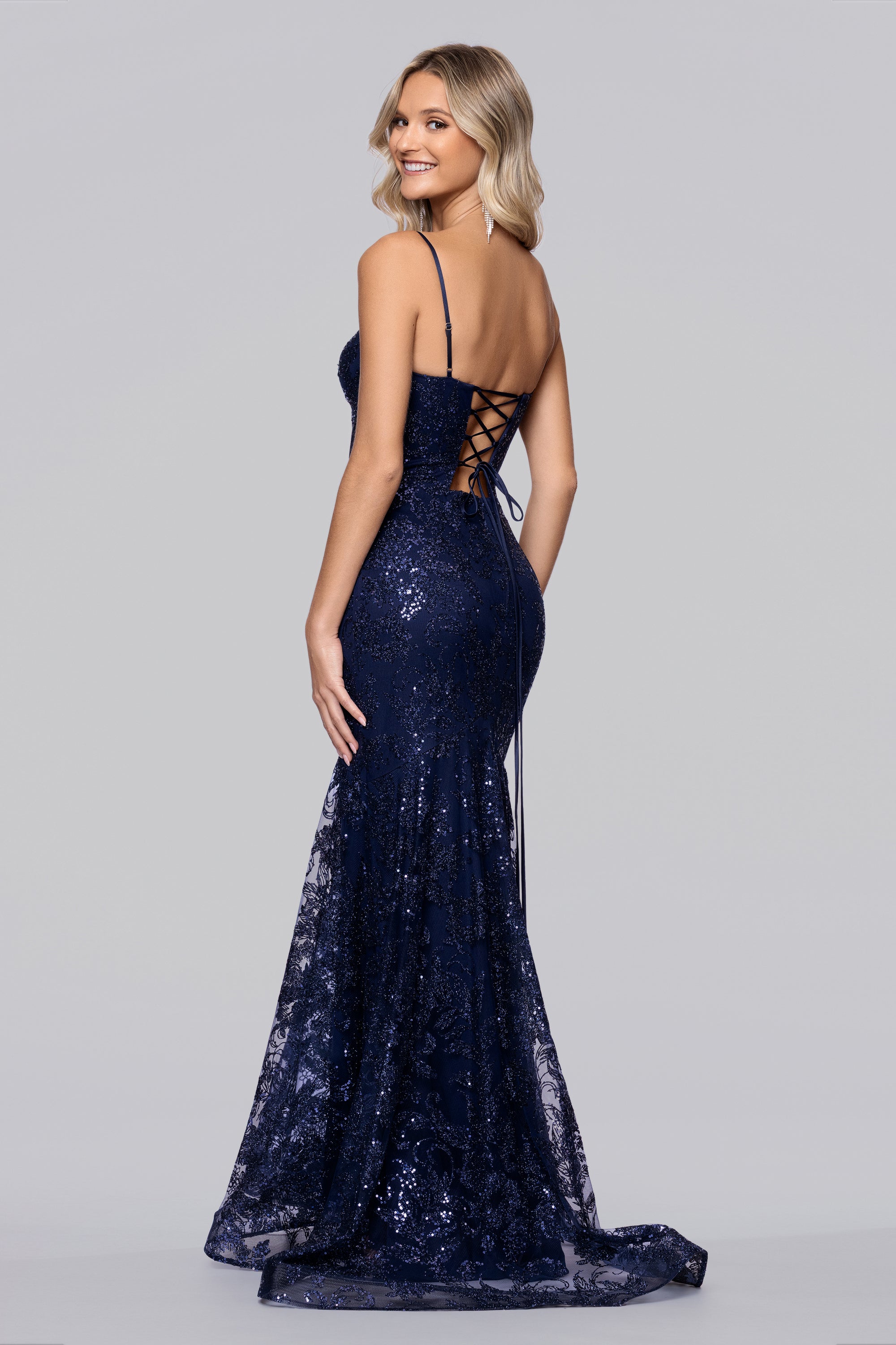 Noah" Glitter Illusion Corset Floor Length Dress | Blondie Nites Noah" Glitter Illusion Corset Floor Length Dress | Blondie Nites