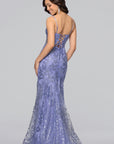 "Noah" Glitter Illusion Corset Floor Length Dress