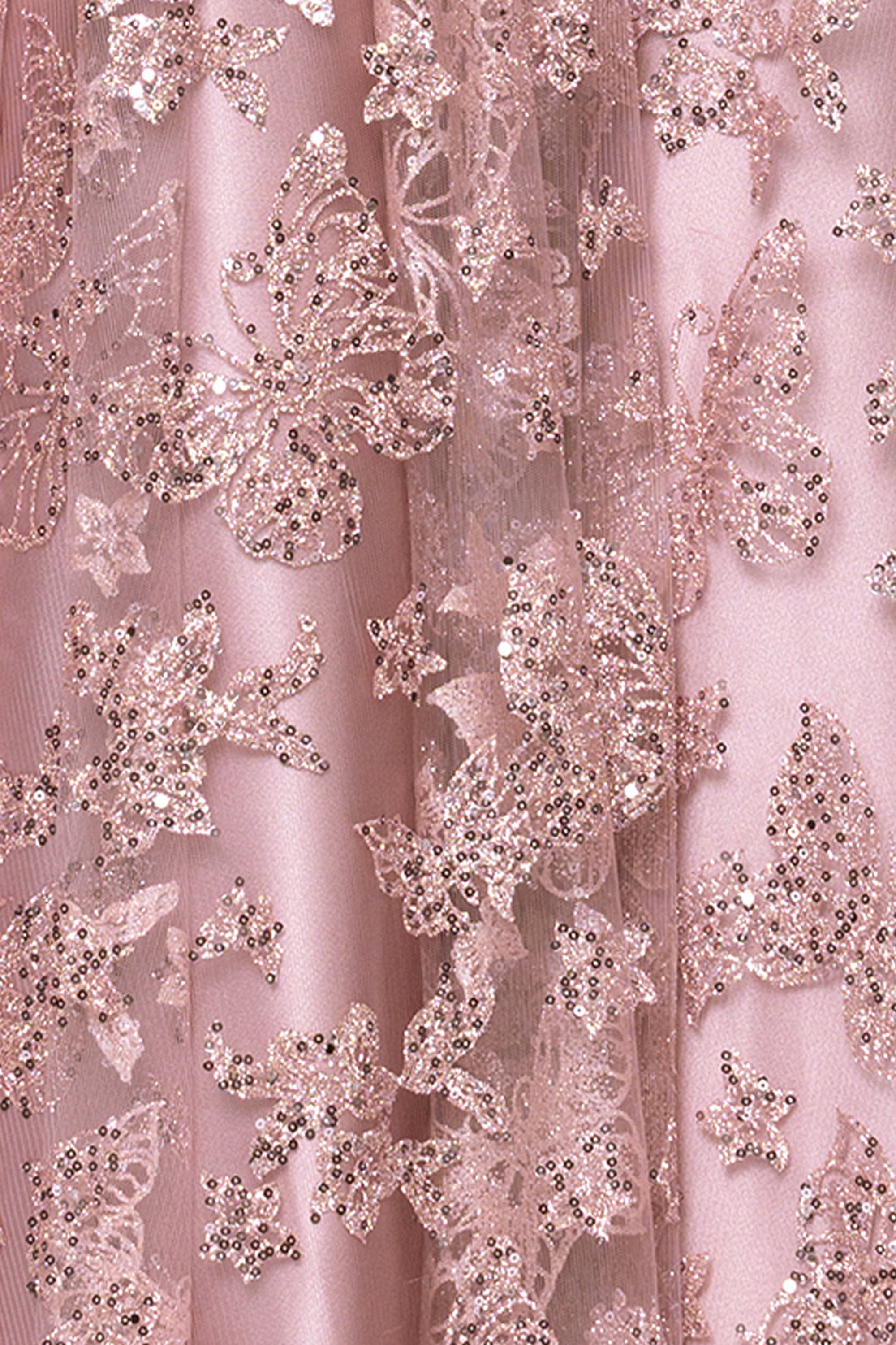 "Lexi" Glitter Mesh Sweetheart Floor Length Dress