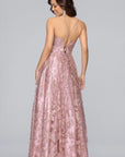 "Lexi" Glitter Mesh Sweetheart Floor Length Dress