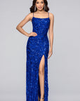 "Vanessa" Sequin Bow Pattern Floor Length Dress