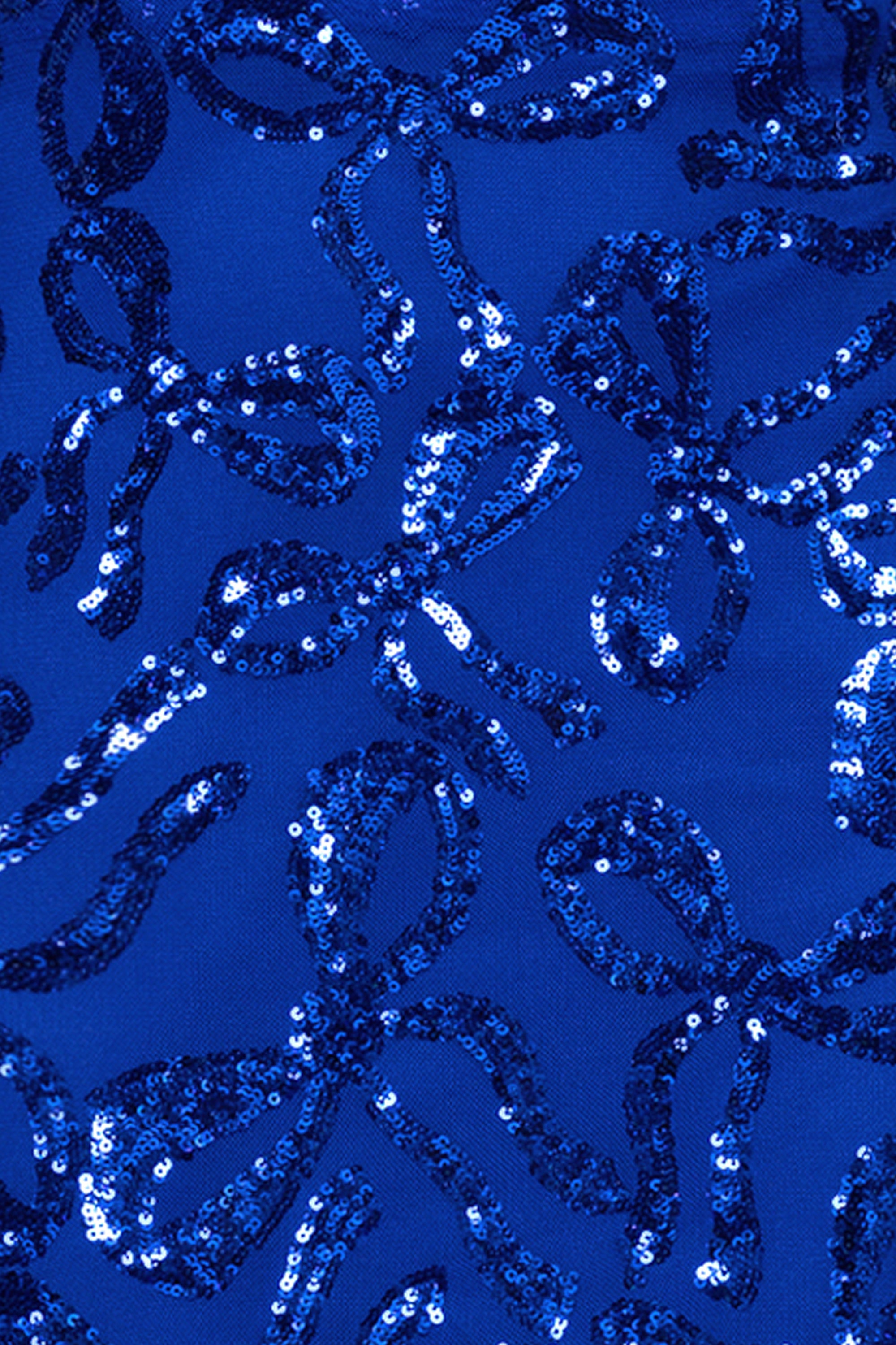 "Vanessa" Sequin Bow Pattern Floor Length Dress