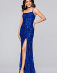 "Vanessa" Sequin Bow Pattern Floor Length Dress