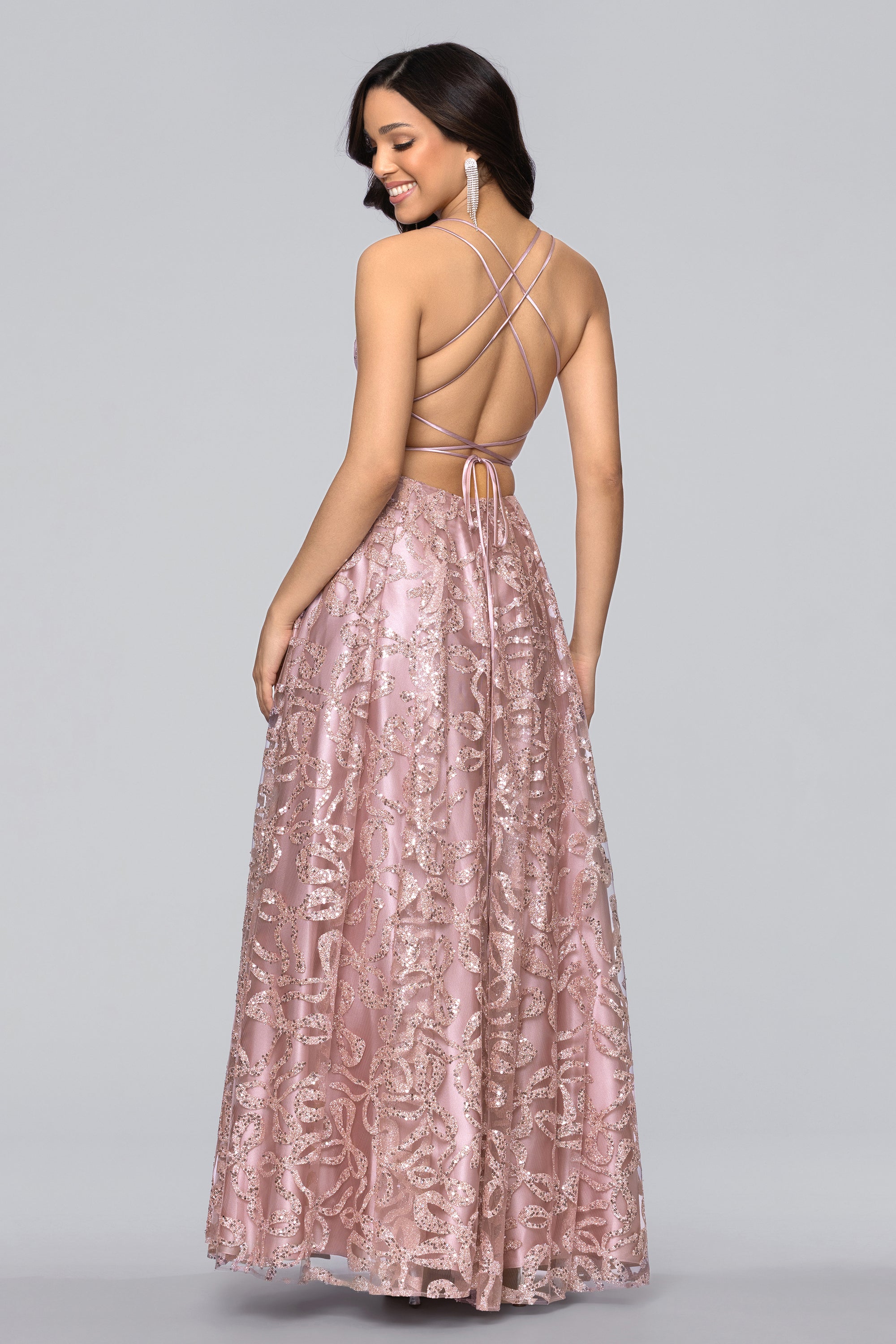 glitter lace up sequin dress Juliet JT2730H Long Formal Sequin Glitter Corset Prom Dress