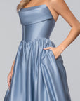 "Alice" Satin Strapless Floor Length Dress