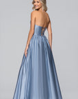 "Alice" Satin Strapless Floor Length Dress