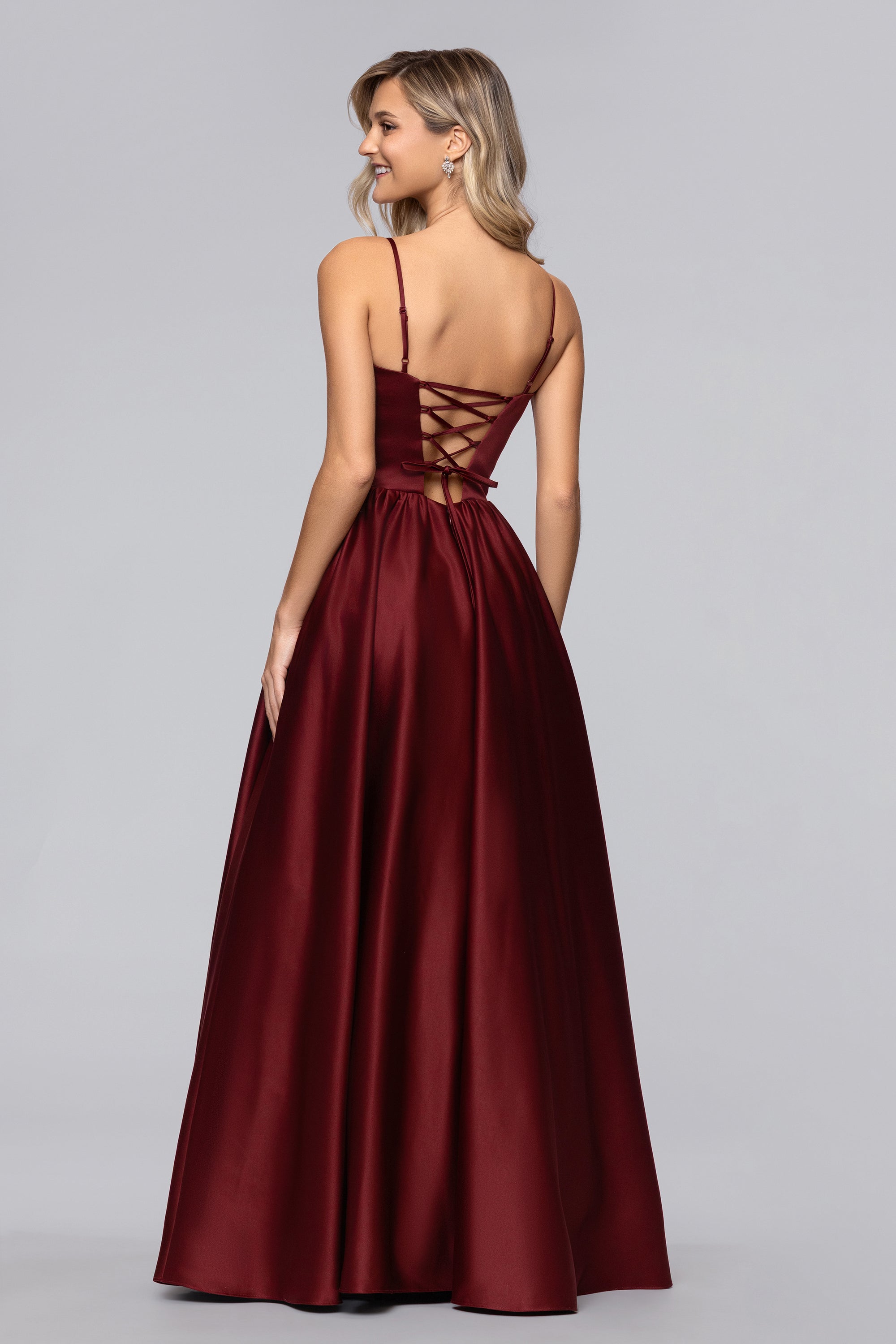 Jeannie Satin Sweetheart Tie Back Floor Length Dress | Blondie Nites Wine / 0 Jeannie Satin Sweetheart Tie Back Floor Length Dress | Blondie Nites Wine / 0