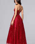 "Carli" Gliiter Mesh Sweetheart Floor Length Dress