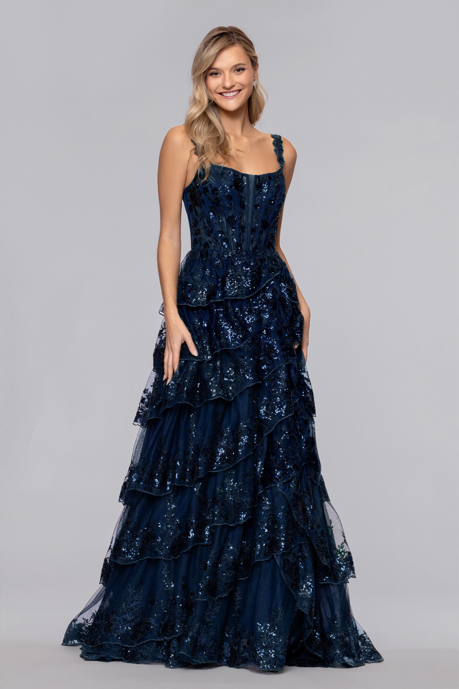 Hailey Lace Tiered Ballgown