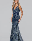 "Lydia" Glitter Mesh Floor Length Dress