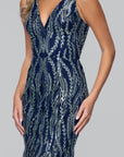 "Lydia" Glitter Mesh Floor Length Dress