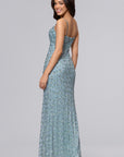 "Izzy" Sequin Drape Floor Length Dress