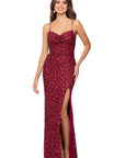 "Izzy" Sequin Drape Floor Length Dress