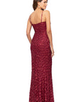 "Izzy" Sequin Drape Floor Length Dress