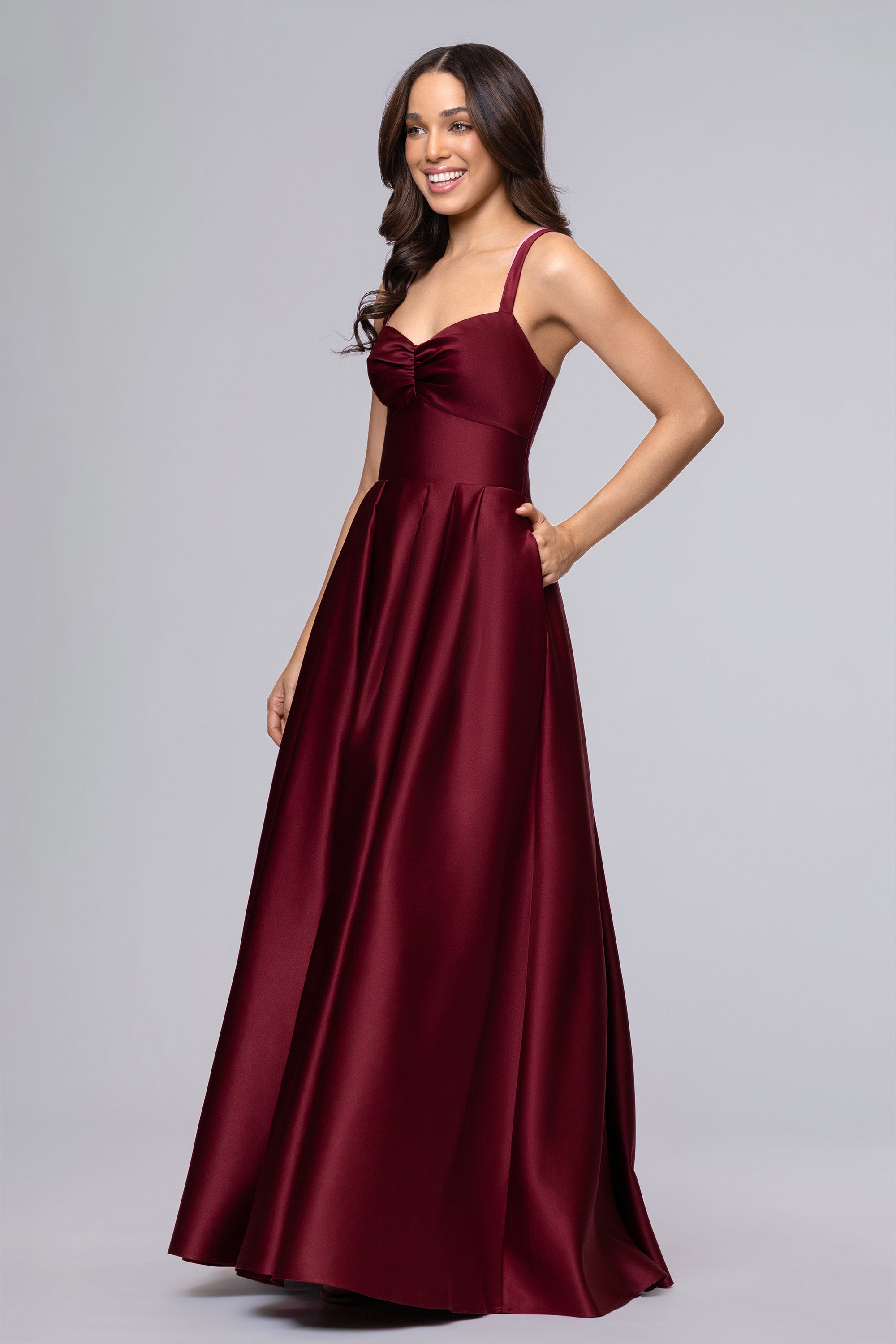 Kimberly Satin Lace-Up Floor Length Dress | Blondie Nites Wine / 11 Kimberly Satin Lace-Up Floor Length Dress | Blondie Nites Wine / 11
