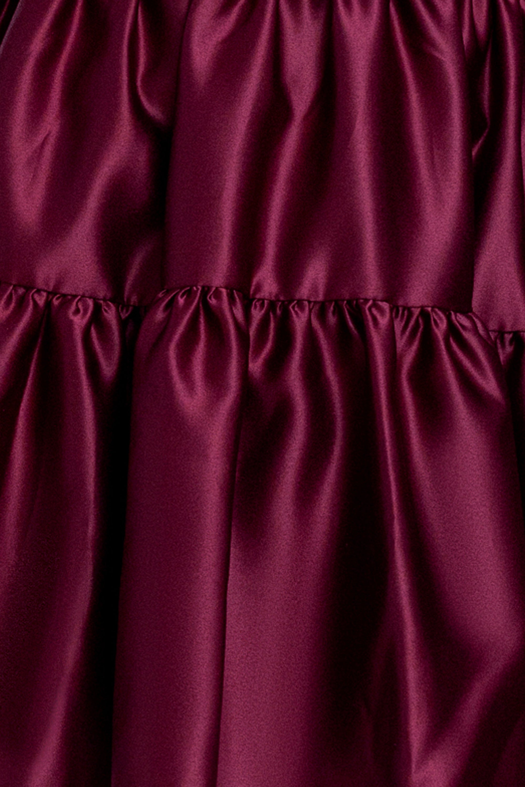 "Sherri" Short Strapless Lamour Satin Tier Party Dress