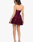 "Sherri" Short Strapless Lamour Satin Tier Party Dress