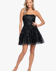 "Minnie" Short Strapless Corset Ruffle Dress