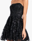 "Minnie" Short Strapless Corset Ruffle Dress