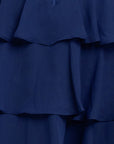 "Thalea" Short Satin Tiered Chiffon Dress