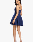 "Vicki" Lamour Satin Beaded Party Dress