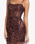 "Paige" Short Glitter Illusion Slim Dress