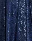 Plus "Nadine" Short Pinch Neck Glitter Party Dress