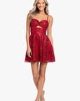"Carla" Glitter Mesh Tieback Short Dress