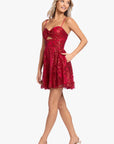 "Carla" Glitter Mesh Tieback Short Dress