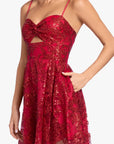 "Carla" Glitter Mesh Tieback Short Dress