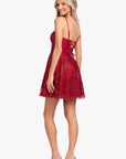 "Carla" Glitter Mesh Tieback Short Dress