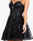 "Deanna" Short Party Glitter Spaghetti Dress