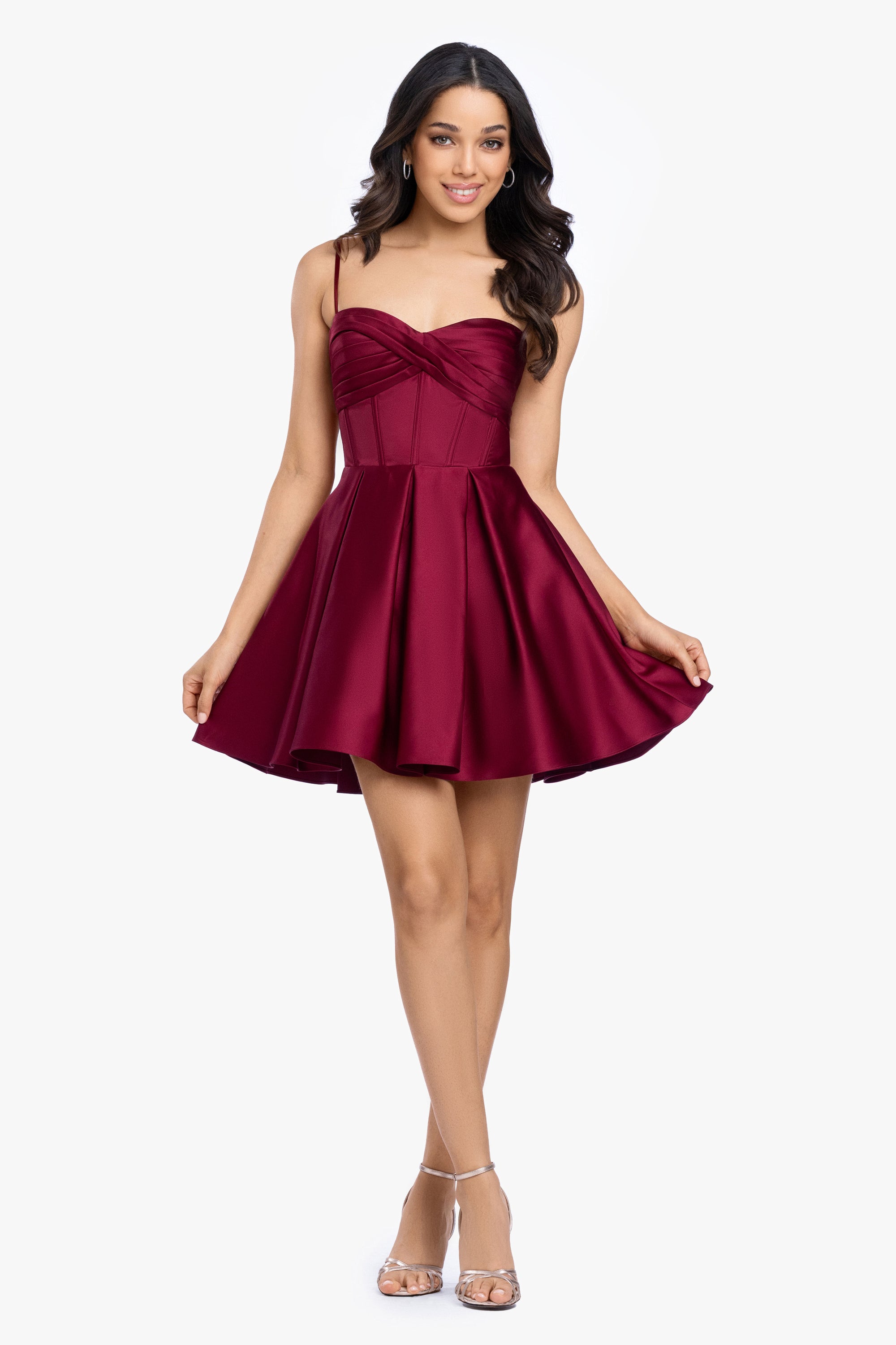 "Destiny" Short Satin Twist Corset Dress