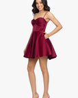 "Destiny" Short Satin Twist Corset Dress