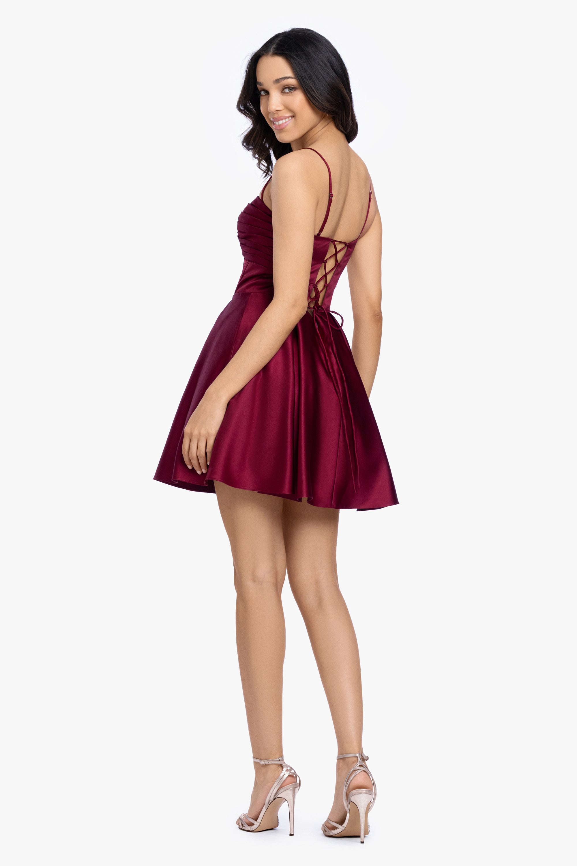 "Destiny" Short Satin Twist Corset Dress