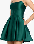 "Sasha" Lamour Sating Spaghetti Tie Dress