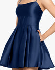 "Sasha" Lamour Satin Spaghetti Tie Dress