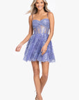 "Gloria" Short Glitter Party Tieback Dress