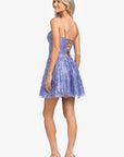 "Gloria" Short Glitter Party Tieback Dress