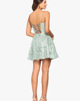 "Gloria" Short Glitter Party Tieback Dress