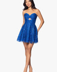 "Dawn" Short Glitter Cut Out Party Dress