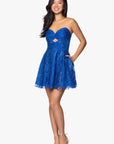 "Dawn" Short Glitter Cut Out Party Dress