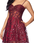 "Ruby" Short Glitter Bow Twist Dress