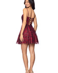 "Ruby" Short Glitter Bow Twist Dress