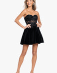 "Knox" Short Velvet Party Applique Dress